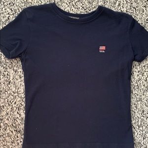 Brandy Melville Embroidered USA Jamie Top